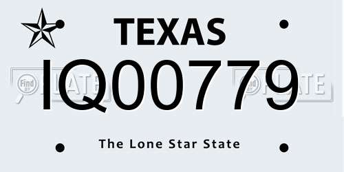 IQ00779 Texas License Plate