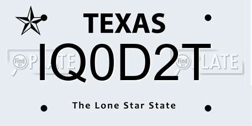 IQ0D2T Texas License Plate