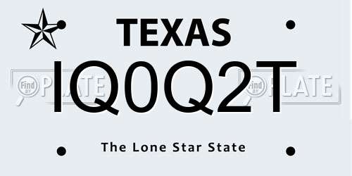 IQ0Q2T Texas License Plate