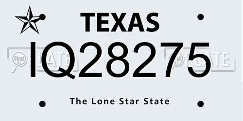IQ28275 Texas License Plate