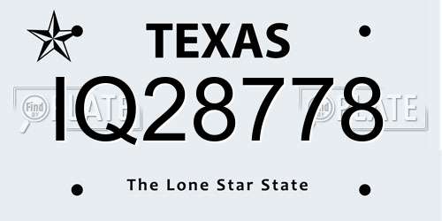 IQ28778 Texas License Plate