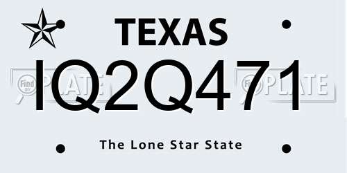 IQ2Q471 Texas License Plate