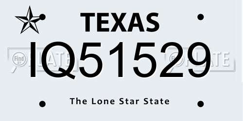 IQ51529 Texas License Plate