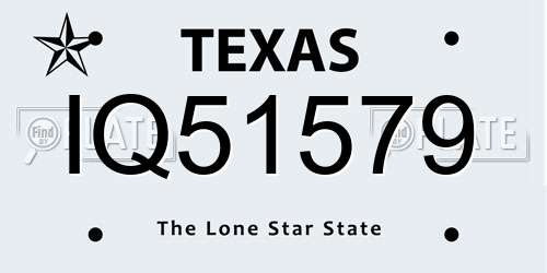 IQ51579 Texas License Plate
