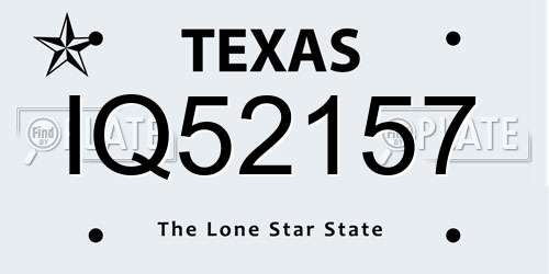 IQ52157 Texas License Plate