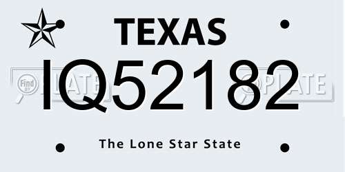 IQ52182 Texas License Plate
