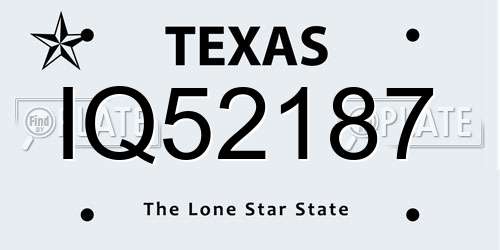 IQ52187 Texas License Plate