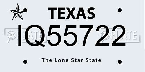 IQ55722 Texas License Plate