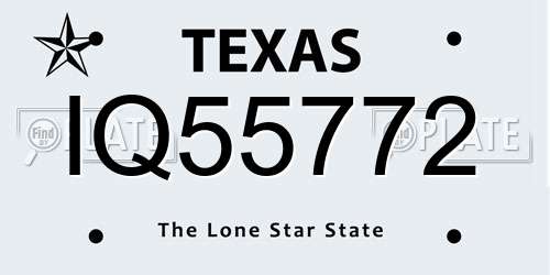 IQ55772 Texas License Plate
