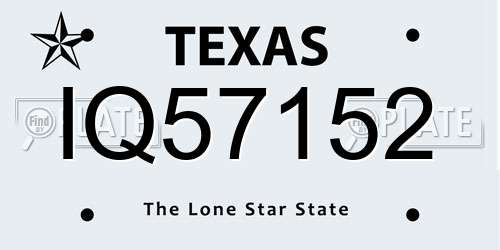 IQ57152 Texas License Plate