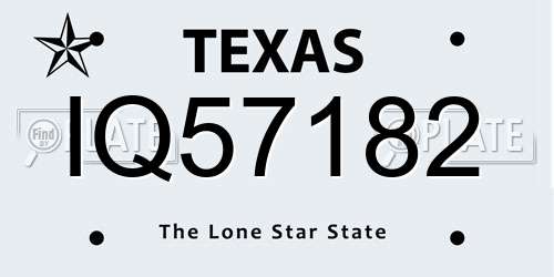 IQ57182 Texas License Plate