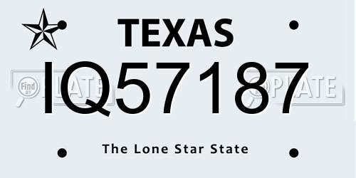 IQ57187 Texas License Plate
