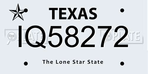 IQ58272 Texas License Plate