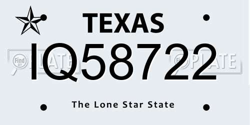 IQ58722 Texas License Plate