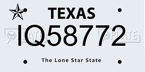 IQ58772 Texas License Plate