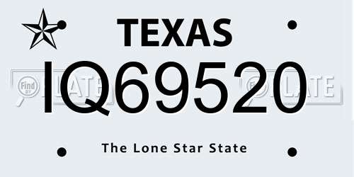 IQ69520 Texas License Plate