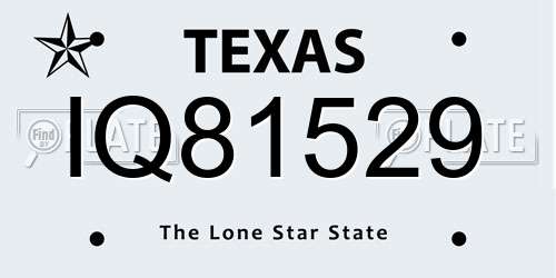 IQ81529 Texas License Plate