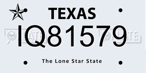 IQ81579 Texas License Plate