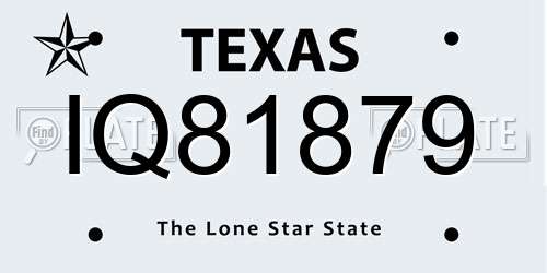 IQ81879 Texas License Plate