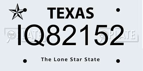 IQ82152 Texas License Plate