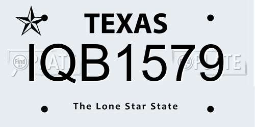 IQB1579 Texas License Plate
