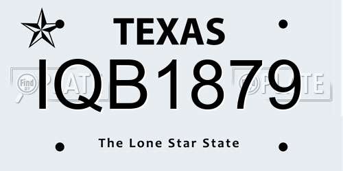 IQB1879 Texas License Plate