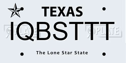 IQBSTTT Texas License Plate