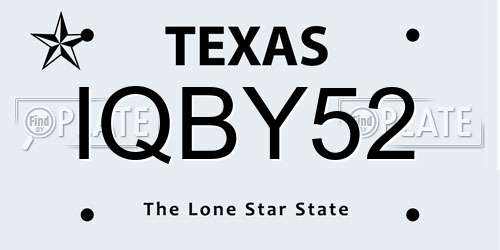 IQBY52 Texas License Plate