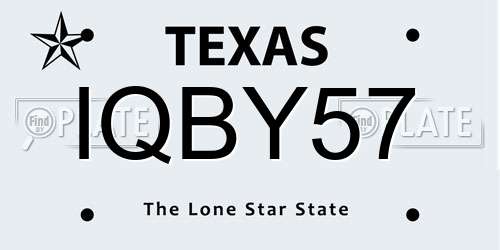 IQBY57 Texas License Plate