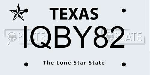IQBY82 Texas License Plate