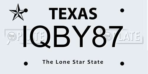 IQBY87 Texas License Plate