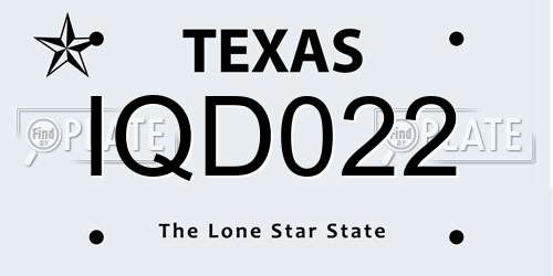 IQD022 Texas License Plate