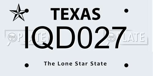 IQD027 Texas License Plate
