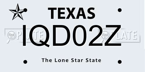 IQD02Z Texas License Plate