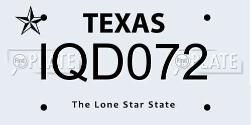 IQD072 Texas License Plate