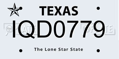 IQD0779 Texas License Plate