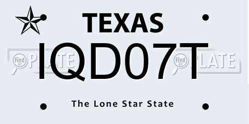 IQD07T Texas License Plate