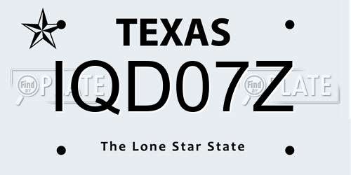 IQD07Z Texas License Plate