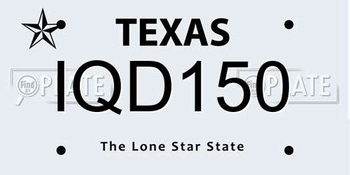 IQD150 Texas License Plate