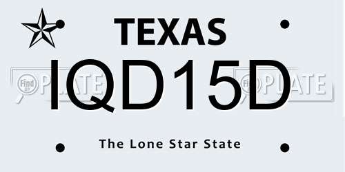 IQD15D Texas License Plate