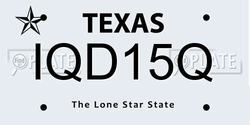 IQD15Q Texas License Plate