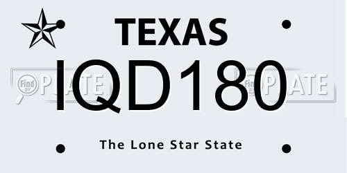 IQD180 Texas License Plate