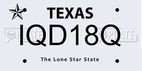 IQD18Q Texas License Plate
