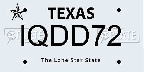 IQDD72 Texas License Plate