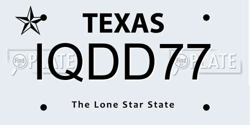 IQDD77 Texas License Plate
