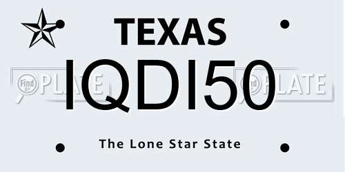IQDI50 Texas License Plate
