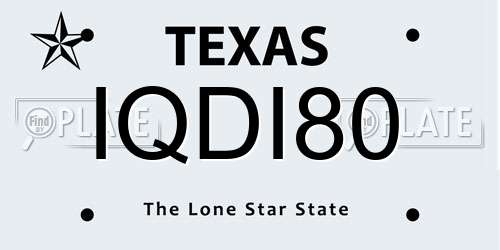 IQDI80 Texas License Plate