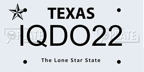 IQDO22 Texas License Plate