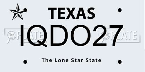 IQDO27 Texas License Plate