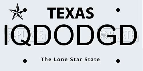 IQDODGD Texas License Plate